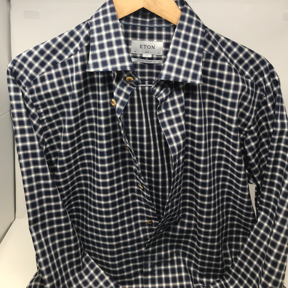 NWOT Eton Men’s Dress Shirt 100% Cotton Fine Twill